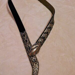 Whimsical women leather belt with snake haed and tail buckle